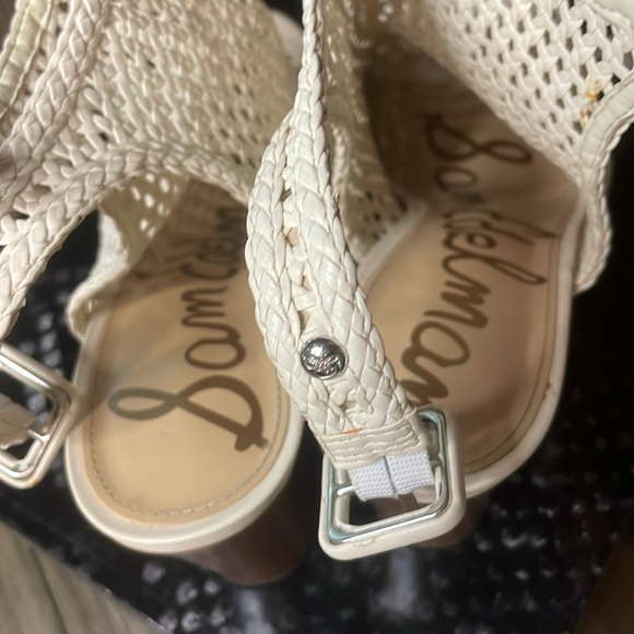 Sam Edelman Evie Ivory leather peep toe sandals size 8.5 - Picture 3 of 6